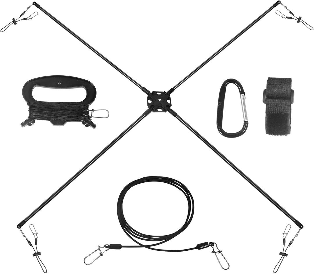 Duck Decoy Spreader and Jerk Rig for Waterfowl Hunting, Rustproof Tangle Free Duck Hunting Spreader for Natural Decoys Motion, Incl Adjustable Link Cord, 100ft Line Handle, Bungee (Black) Duck Decoy Spreader and Jerk Rig for Waterfowl Hunting, Rustproof Tangle Free Duck Hunting Spreader for Natural Decoys Motion, Incl Adjustable Link Cord, 100ft Line Handle, Bungee (Black)