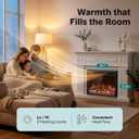 SereneLife Electric Fireplace Insert with Heater | Smart Wi-Fi App Control & Remote | 700W/1500W Adjustable Thermostat with Overheat Protection | 29"x21" Recessed or Wall Mount Design