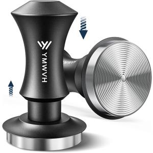Espresso Tamper 53.3mm with 20lb/30lbs Replacement Springs Tamper Black, Professional Barista Coffee Tamper With 100% Stainless Steel Ripple Base, Compatible with Breville 54mm Portafilter