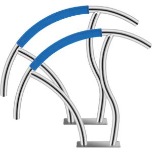 Pool Handrail, 2Pack 30"x30" Swimming Pool Stair Rails, 304 Stainless Steel Pool Railings for Inground Pools, Swimming Pool Safety Handrails 375lbs Load Capacity with Blue Grip Cover