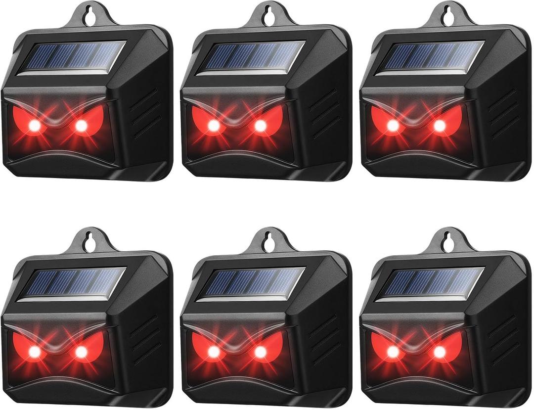 Solar Control Light Nocturnal Animal Repeller Outdoor Deterrent Devices Light Sensor Animal Repellent for Skunk Deer Coyote Fox Raccoon Cat Garden Yard Farm Chicken Coop (12, Black)