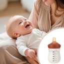 yanyoyo Sippy Spout Nipple for Wide Neck Baby Bottle, Natural Silicone Anti Colic Sippy Cup Nipples, 6 Months+, 4 Counts (Spout Nipple-Brown)