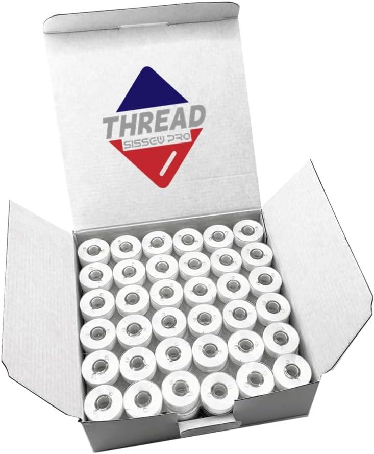 SissewPro Prewound Bobbin L Size, 70D/2(60WT SA155 Size 9.4) Embroidery Sewing Machine Bobbins Thread Type L for Brother, Babylock, Singer, Husqvarna Viking, Pfaff Embroidery Machines