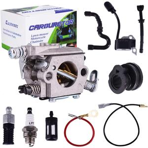 Carburetor Fits For STIHL Chainsaw 017 018 MS170 MS180 Carb Ignition Coil Spark Plug Kit C1Q-S57 C1Q-S57A