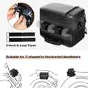 HODRANT Waterproof Motorcycle Handlebar Bag, Dirtbike Handlebar Bag for Cruiser Softail Dyna Sportsters, Bicycle Tool Storage Pouch with PVC Clear Window & USB Charge Hole, Bag Only