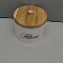 MINCORD Wooden Coffee Filter Holder With Lid - Rustic Storage Container and Dispenser Basket for Coffee Bar Decor, Farmhouse Accessories - White