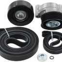 MOTOKU Accessory Drive Belt Tensioner Assembly with Serpentine Belt and Idler Pulley for Chevy Colorado Silverado Express Tahoe Suburban GMC Canyon Sierra Yukon Savana for Cadillac Escalade