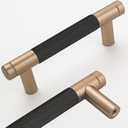 Westablize 24 Pack 3 Inch 76 mm Bar Cabinet Pulls Bronze and Black Knurled Handles for Bronze and Black Drawer Pulls Cupboard Aluminum Handles