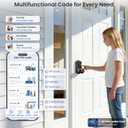 Veise VE018 Smart Knob Handle Lock - Fingerprint, App Control, Keyless Entry for Front Door and Bedroom, Electronic Digital Keypad, Auto Lock, Remote Access Sharing, IP55 Weatherproof, Matte Black