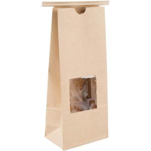 Kraft Tin Tie Poly-Lined Bags Coffee Bags Reclosable Tin Tie Bags with Window - 1Lb - 50 Pack