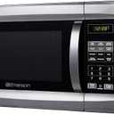 Emerson MW1338SB Countertop Microwave Oven, 6 Pre-Programmed Settings, Removable Glass Turntable, Child Safety Lock, 1.3 Cu ft, 1000W, Stainless Steel