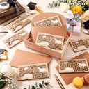 Wenqik 8 Sets Senior Graduation Money Holders Class of 2026 Senior Night Cash Gift Bulk Wooden Envelope Box DIY Money Envelope Wallet Congrats Grad Wood Card Cash Holder for 2026 College High School