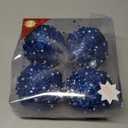 4.25" Christmas Ball Ornaments, 4pc Set Shatterproof Christmas Decorations Tree Balls for Xmas Trees Wedding Party Holiday Decorations Tabletop Small Trees Decoration (Blue)