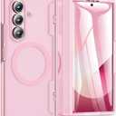 for Samsung Galaxy Z Fold 7 Case [Compatible with MagSafe] [Hinge Protection] [Built-in HD Screen Protector] Translucent Hard Shockproof Magnet Phone Cover for Zfold 7 - Pink