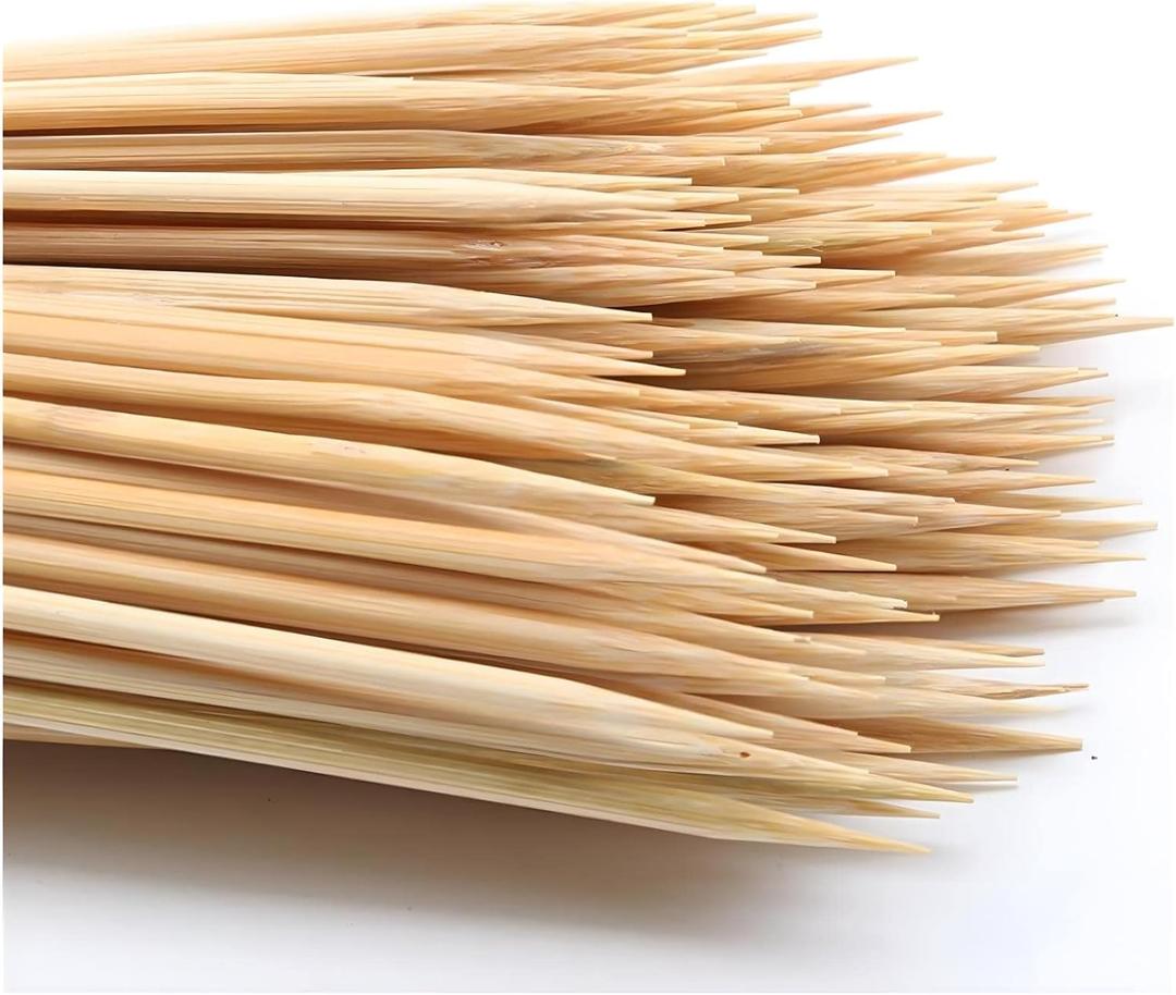 100PCS 12 inch Bamboo Skewers for wooden sticks BBQAppetiserFruitCocktailKabobChocolate FountainGrillingKitchencrafting and Party. =4mm, More Size Choices 6"/8"/10"/12"/36"