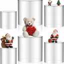 6 Pcs Acrylic Stands for Display, 4, 5, 6 Inches Round Tall Nesting Risers Cake Stands Tabletop Acrylic Display Shelf with Hollow Bottom for Party Buffet Food Jewelry Cylinder(Clear)