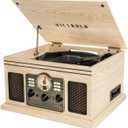 Victrola The Quincy 6-in-1 Bluetooth Record Player & Multimedia Center with Built-in Speakers 3-Speed Turntable, CD & Cassette Player, FM Radio, Wireless Music Streaming (Natural)