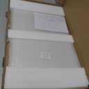 Modern Frame Clear Acrylic Freestanding Dog Gate - 32" Tall Folding 3-Panel Pet Barrier for Doorways, Stairs & Large Openings, Indoor Fence for Small to Large Dogs & Cats