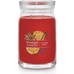 Yankee Candle Kitchen Spice Scented, Signature 20oz Large Jar 2-Wick Candle, Over 60 Hours of Burn Time