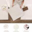 PopsyKosy Premium Baby Floor Play Mat - Thick & Cushioned 0.5 inch Playroom Foam Mat, Non-Toxic Odorless - 6 Tiles - Spacious 6x4 ft. - Stylish & Large, Waterproof for Kids & Toddlers - Totem Beige