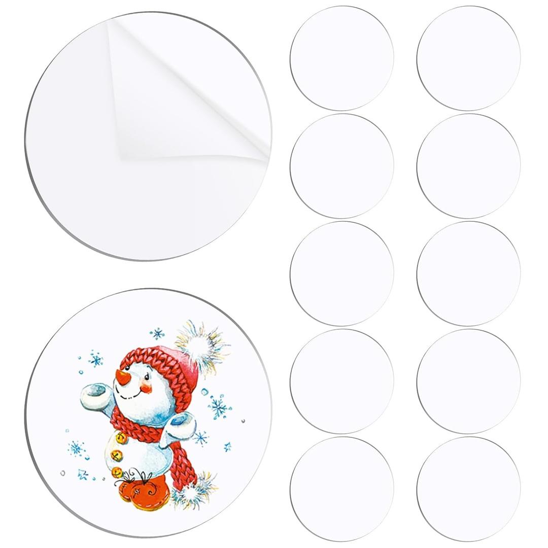 12PCS 6 Inch Clear Acrylic Circle Sheet, 1/8" Thickness Disc, Round Blank Plastic for Name Cards, Cricut Cutting, Painting and DIY Projects