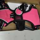 PHOEPET No Pull Dog Harness Medium Reflective Front Clip Vest with Handle,Adjustable 2 Metal Rings 3 Buckles,[Easy to Put on & Take Off](M, Pink)