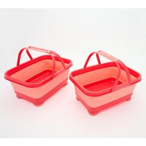 Set of 2 Collapsible Draining Baskets Model K85648 - Open Box (Red)