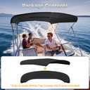 3 Bow Bimini Top Replacement Cover - 900D Polyester Canvas without Frame, Waterproof & UV-Proof Sun Shade Boat Canopy with Storage Boot for Jon Boats, Pontoon Boats (Black, 6'L x 46-73"W x 78"H)