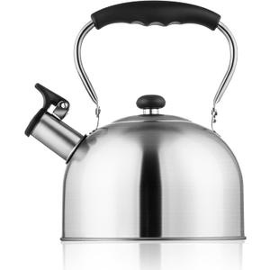 Whistling Tea Kettle  2.64 Quart Stovetop Teapot, Stainless Steel Water Kettle for Camping & Kitchen, Foldable Handle  Perfect for Coffee & Tea