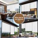 AOSKY Light Filtering Roller Shades Cordless Blinds for Windows, 1% Openness Free-Stop Shades with Valance, Thermal Insulated Fabric, UV Protection, Natural Woven Blinds25" W x 72" H, White