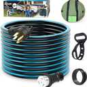 50 Amp 50 Feet RV Extension Cord, 14-50P to SS2-50R Heavy Duty STW Generator Extension Cord for RV Camper and Generator to House, with Locking Connector, ETL Listed (Black&Blue)