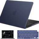 EooCoo Case Compatible with MacBook Pro 14 inch M5 2026-2021 M4 M3 M2 M1 Pro/Max Chip, Official Color-Matched Armor, Frosted Hard Shell Case with Keyboard Cover, Screen Protector - Matte Midnight Blue