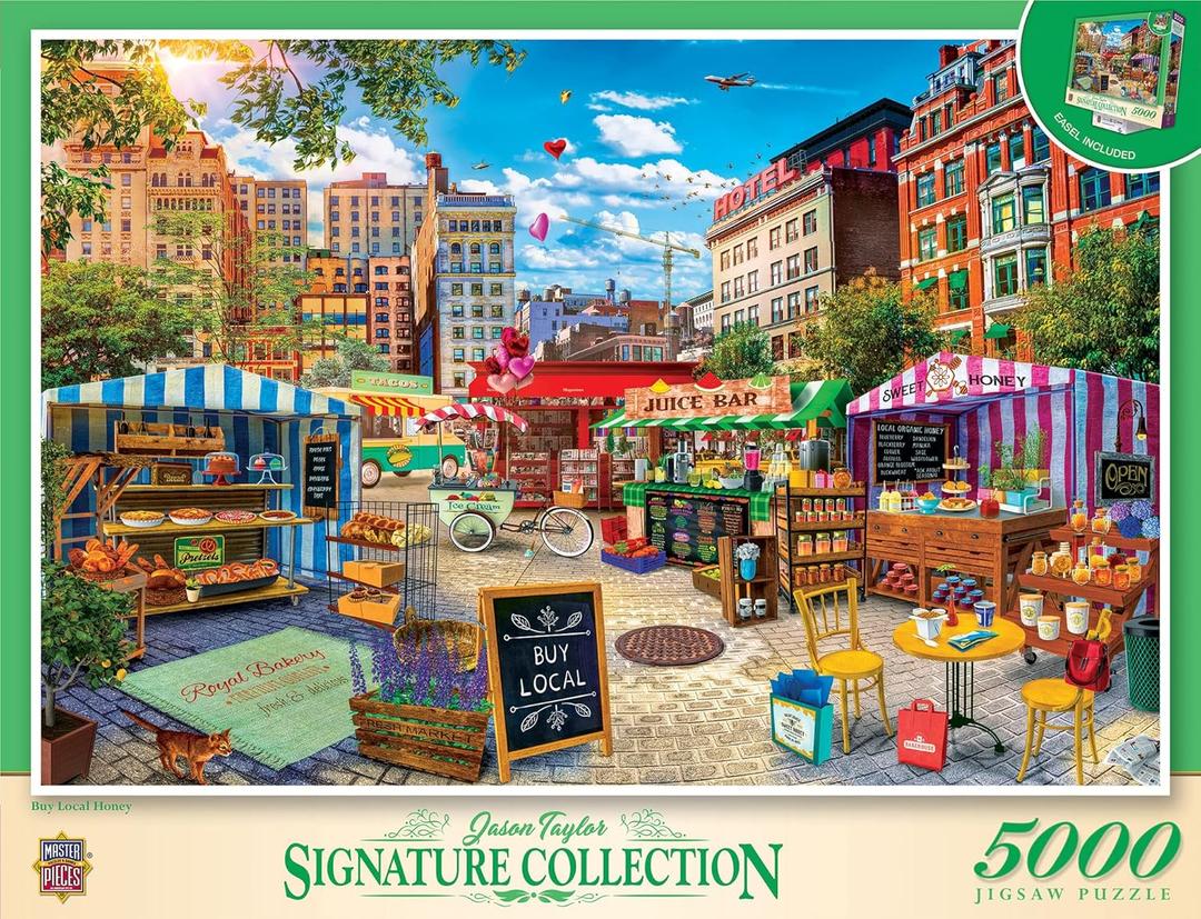 MasterPieces 5000 Piece Jigsaw Puzzle for Adults, Family, Or Kids - Buy Local Honey - Manufacturer Defect - 40"x60"