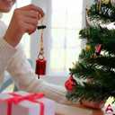 AKATVA Red Christmas Ornaments Set  Vintage Christmas Decor for Tree  Red Christmas Bells  Christmas Tree Ornaments for Holiday Season  Rustic Bells Hanging Ornaments  Set of 10 Pieces (10 pcs Round Shape)