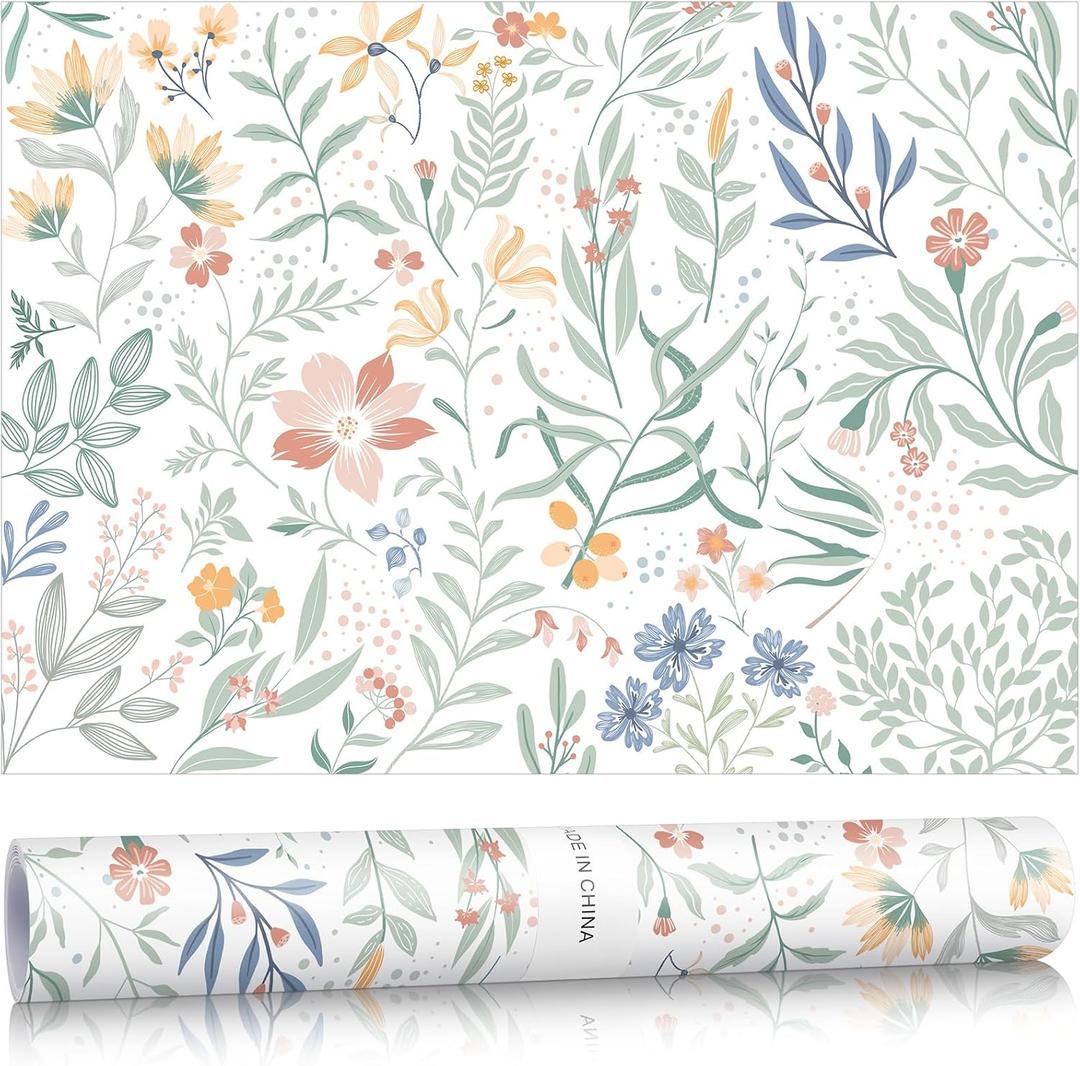 Gersoniel 10 Sheets Floral Pattern Drawer Liners for Dresser 19.5 x 14 Inches Flowers Scented Drawer Liners Non Adhesive Scented Paper for Fragrant Home Shelf Closet(Fresh)