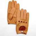 YISEVEN Men's Leather Driving Gloves (Brown)