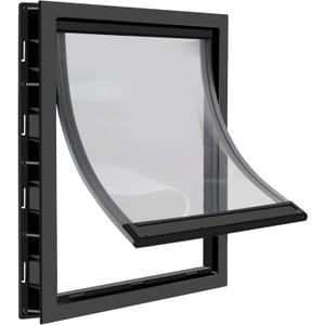 CEESC Large Dog Door with Soft Transparent Magnetic Flap and Snap-in Closing Panel, Premium PVC Plastic Pet Door for Large Dogs(XL,Black), XL- Inner size: 12.9" x 16.4"