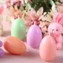 Rossesay 12 Pcs Easter Egg Votive Candles 1.8'' x 2.4'' Colored Unscented Egg Shaped Candles Smokeless Tealights for Easter Party Home Decoration Supplies (Macaron Style)