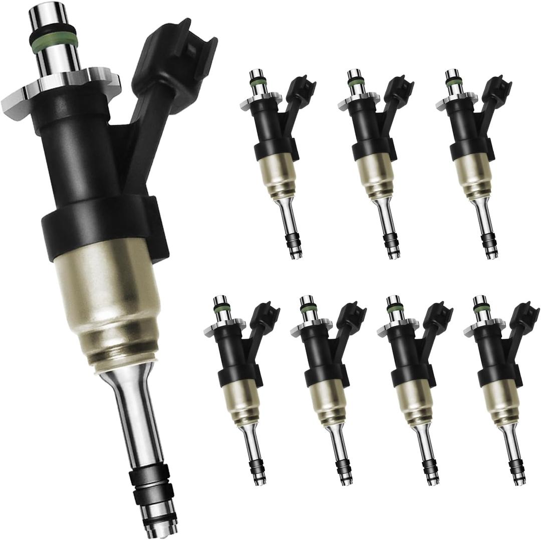 Set of 8 Upgraded 6 Holes Fuel Injectors Fit for GMC: Yukon (XL) / Sierra 1500, for Chevy: Tahoe/Suburban/Silverado 1500 2500, V6 4.3L / V8 5.3L 2014-2018, OEM # 12668390, FJ1217
