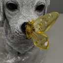 RattanView Large Dog Memorial Gift Angel Statue Garden Solar Outside Light Decor with Butterfly Resin Stone Pet Sympathy Gift for Loss of Dog Figurine Outdoor Decoration Patio Yard Lawn, 10"x9.5"x4"