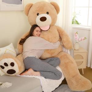 MorisMos Giant Teddy Bear Plush 6ft, Life Size Huge Brown Teddy Bears for Boyfriend Girlfriend, 6 Foot Large Big Bear Gifts for Lover on Valentines, Anniversary, Birthday