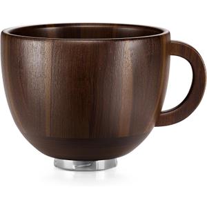 SpaceAid Wooden Bowl with Handle, Kitchen Space Aid Acacia Wood Mixing Bowls Holder for Stand Mixer, Compatible with 4.5 & 5 QT Tilt-Head Models Kitchen, Natural Wood