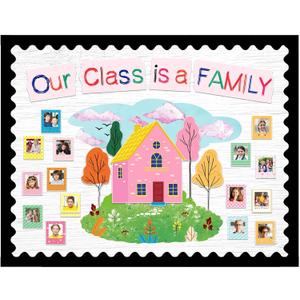Mooliwe 73 Pcs Our Class Is a Family Bulletin Board Set, 15.8"L x 13.4"W