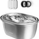 PETLIBRO Stainless Steel Cat Water Fountain, 101oz/3L Automatic Water Dispenser for Cats Indoor, Quiet Pet Water Dispenser with 2 Filters, Adjustable Flow Cat Fountain Also for Small Dogs