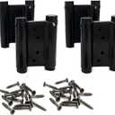2 Pairs (4Pcs) 3inch Double Action Spring Hinge Stainless Steel Cafe Saloon Door Swing Self Closing Black with Screws