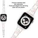 Musk-MSKR Diamond Metal Bands Add Sparkle to Your Watch For Apple Watch Series 11/10/9/8/7/6/5/4/3/2/SE/Ultra Clover Simple and Stylish Compatible with 38mm40mm41mm42mm44mm45mm 46mm49mm Women's Wear