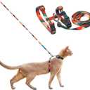 pidan Cat Harness and Leash Set, XL Size for Large Cats, Escape Proof - Adjustable Kitten Harness for Large Small Cats, Lightweight Soft Walking Travel Petsafe Harness (Multicolor-XL Size)