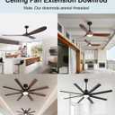 36 inch Ceiling Fan Downrod with Extension Cord, 3 FT Black Downrod for Ceiling Fan, 1" Diameter, Universal Down Rods Fits 42/52/60 inch Ceiling Fans-Not Threaded