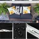 FLYMEI Patio Cushion Covers 25x27x5 Waterproof Outdoor Cushion Cover Replacement 4Packs Outdoor Seat Cushion Slipcover for Rattan Chair Sofa, Black