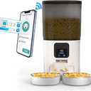 7L Automatic Cat Feeders for 2 Cats - 2.4G WiFi Timed Auto Feeder with APP Control, Cat Food Dispenser with Alexa for Multiple Cats, Detachable for Easy Clean, 1-10 Meals Per Day - White